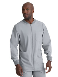 SKECHERS™ by Barco Structure 3-Pocket Crewneck Warmup Scrub Jacket-Monnstruck