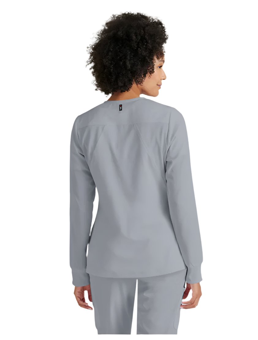 Grey's Anatomy Stretch™ by Barco  Gianna 5-Pocket Crewneck Scrub Jacket-Moonstruck