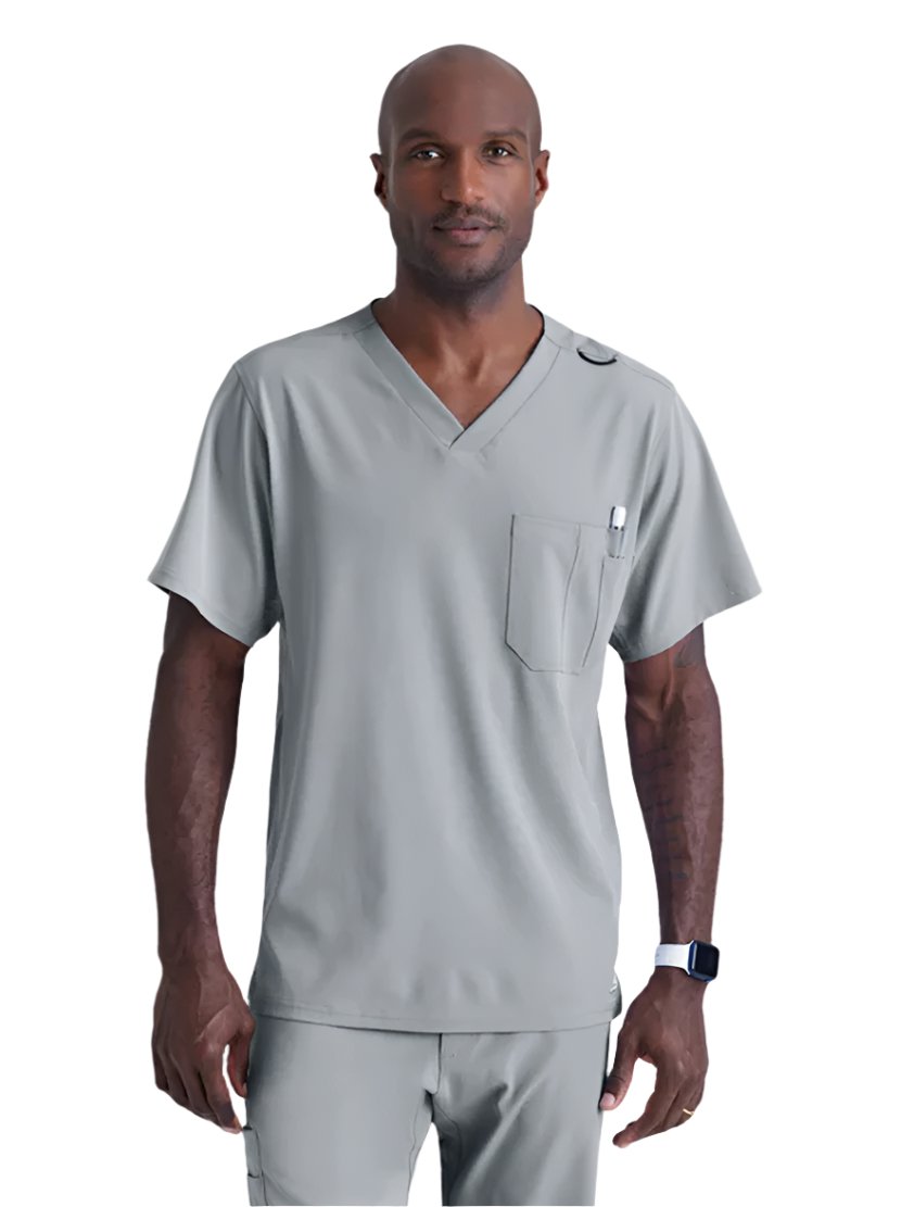 SKECHERS™ by Barco Structure 1-Pocket V-Neck Scrub Top-Moonstruck