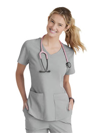 Skechers™ by Barco Breeze 3-Pocket Curved V-Neck Scrub Top-Moonstruck