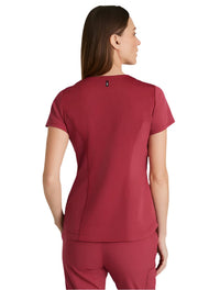 Grey's Anatomy Stretch™ by Barco Capri 2-Pocket Hourglass V-Neck Scrub Top-Maple Red