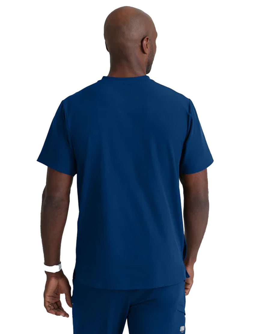 Skechers™ Vitality by Barco Crew 4-Pocket V-Neck Scrub Top - Navy