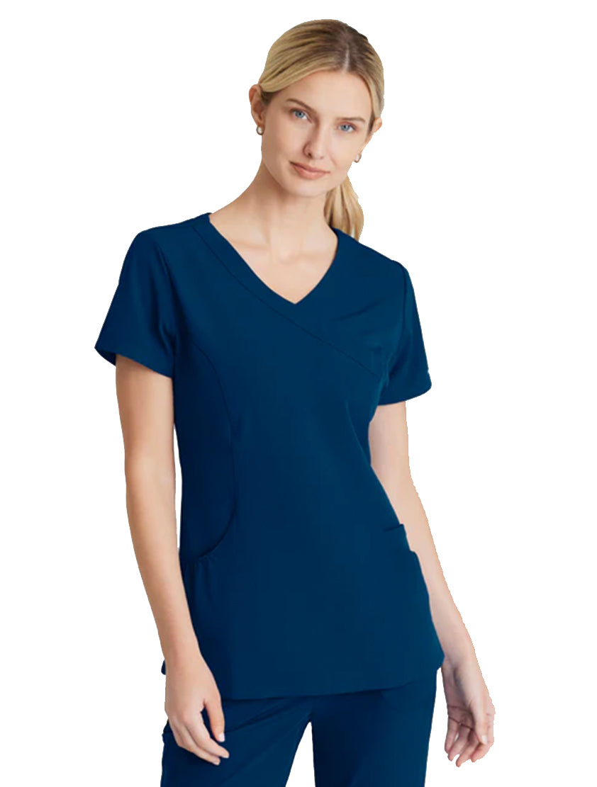 Skechers™ Vitality by Barco Charge 3-Pocket Crossover Scrub Top - Navy