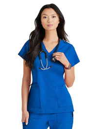 Barco Unify™ by Barco PURPOSE 4-POCKET V-NECK SCRUB TOP -  New Royal