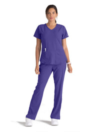 Skechers™ by Barco Breeze 3-Pocket Curved V-Neck Scrub Top-New Grape