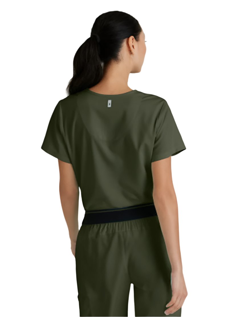 Grey's Anatomy Stretch™ by Barco  Bree 1-Pocket Tuck-In Scrub Top-Olive
