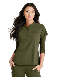 Barco Unify™ by Barco MISSION 1-POCKET HENLEY NECK SCRUB TOP - Olive