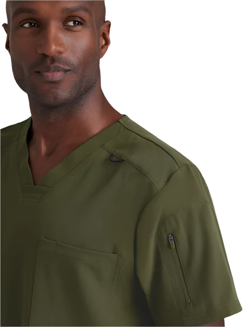 Grey's Anatomy Stretch™ by Barco Murphy 2-Pocket V-Neck Scrub Top-Olive
