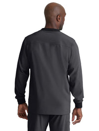 SKECHERS™ by Barco Structure 3-Pocket Crewneck Warmup Scrub Jacket-Pewter