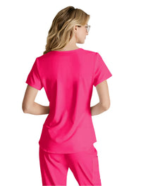 Skechers™ by Barco Breeze 3-Pocket Curve-d VNeck Scrub Top-Vibrance Pink