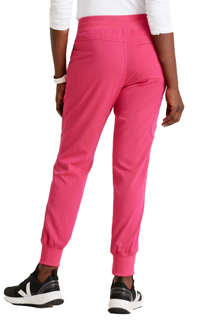 Grey's Anatomy Stretch™ by Barco Eden 5-Pocket Mid Rise Jogger Scrub Pant-Vibrance Pink