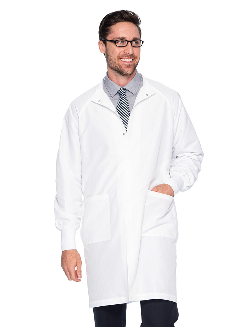 Landau Unisex 2-Pocket Full-Length Lab Coat 9135-20-White-Frontview