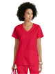 Grey's Anatomy Stretch™ by Barco Serena 3-Pocket Curved V-Neck Scrub Top-Scarlet Red