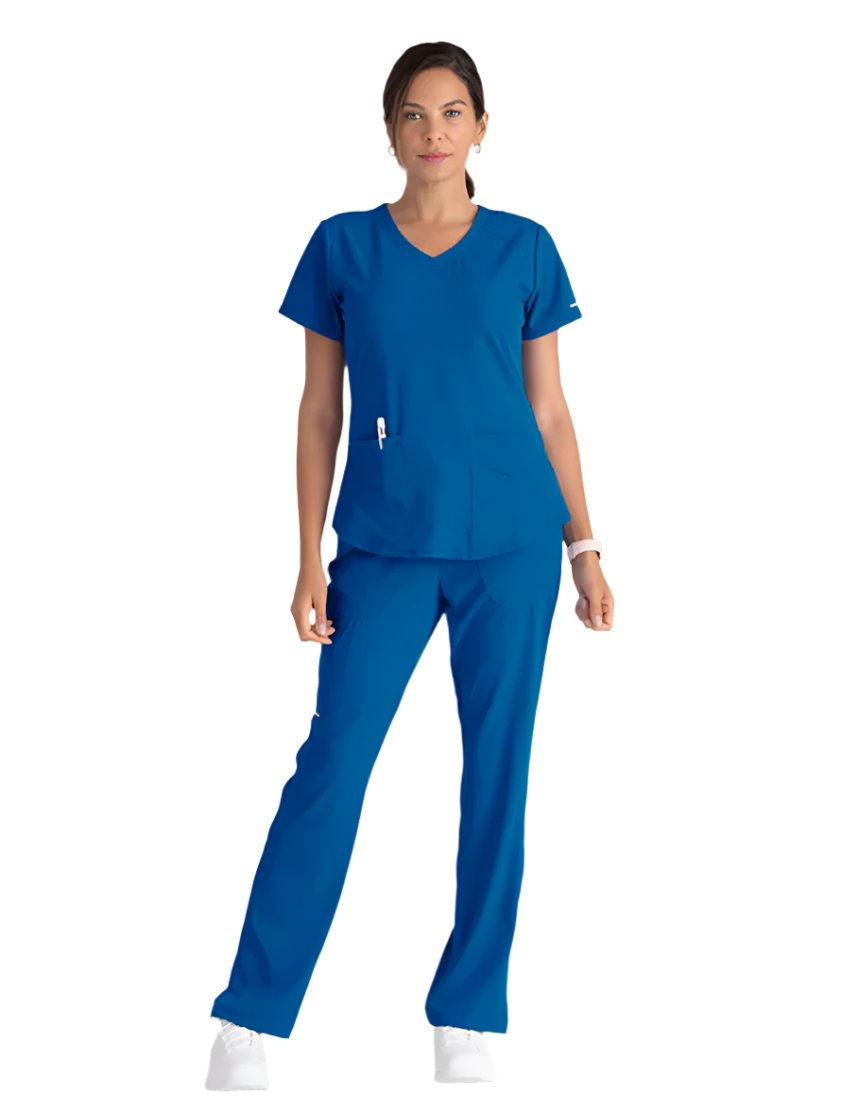 Skechers™ by Barco Breeze 3-Pocket Curve-d VNeck Scrub Top-New Royal