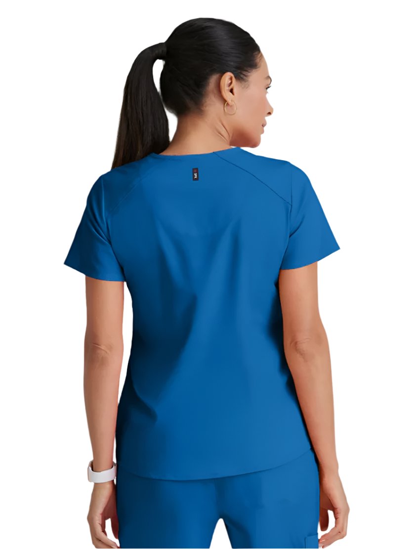 Grey's Anatomy Stretch™ by Barco Emma 4-Pocket V-Neck Scrub Top-New Royal