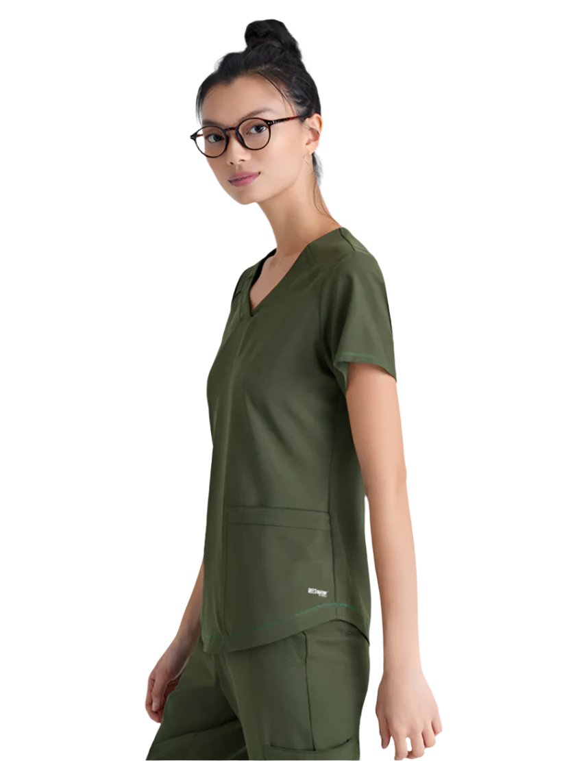 Grey's Anatomy™ Evolve by Barco Rhythm 2-Pocket CICLO® Scrub Top-Fern
