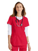 Grey's Anatomy Stretch™ by Barco Carly 3-Pocket Curved V-Neck Scrub Top-Scarlet Red
