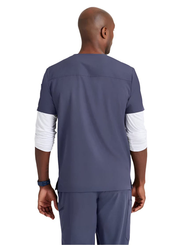 Barco Unify™ by Barco RALLY 3-POCKET V-NECK SCRUB TOP - Steel