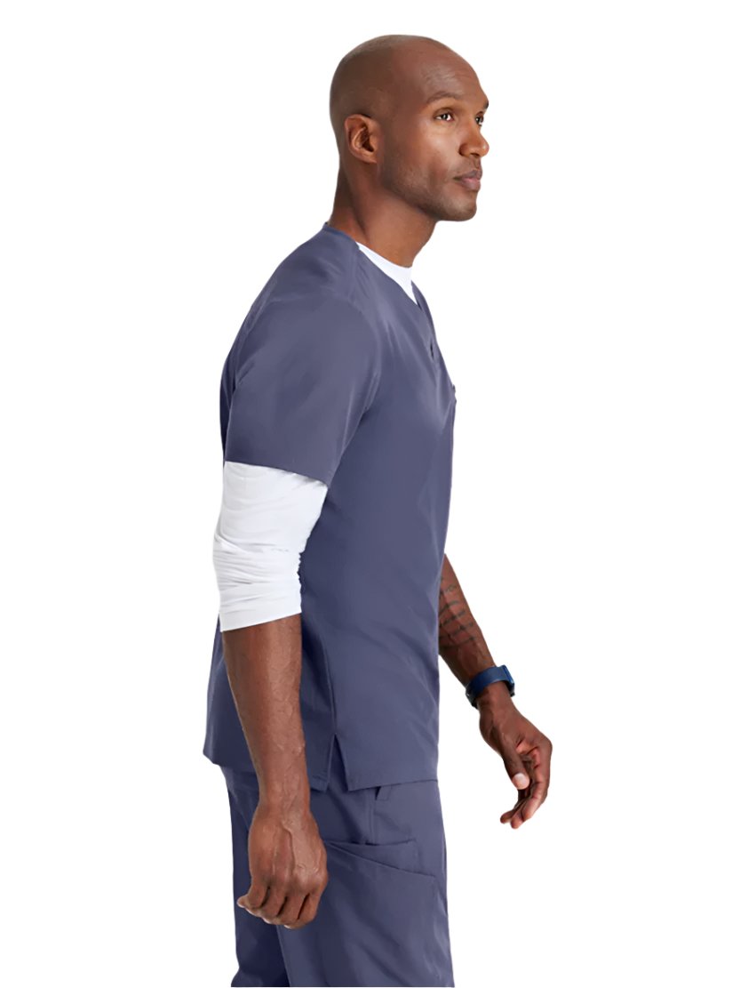 Barco Unify™ by Barco RALLY 3-POCKET V-NECK SCRUB TOP - Steel