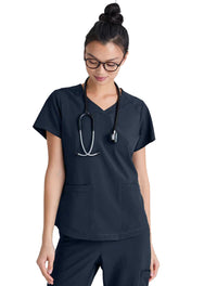 Grey's Anatomy™ Evolve by Barco Rhythm 2-Pocket CICLO® Scrub Top-Steel