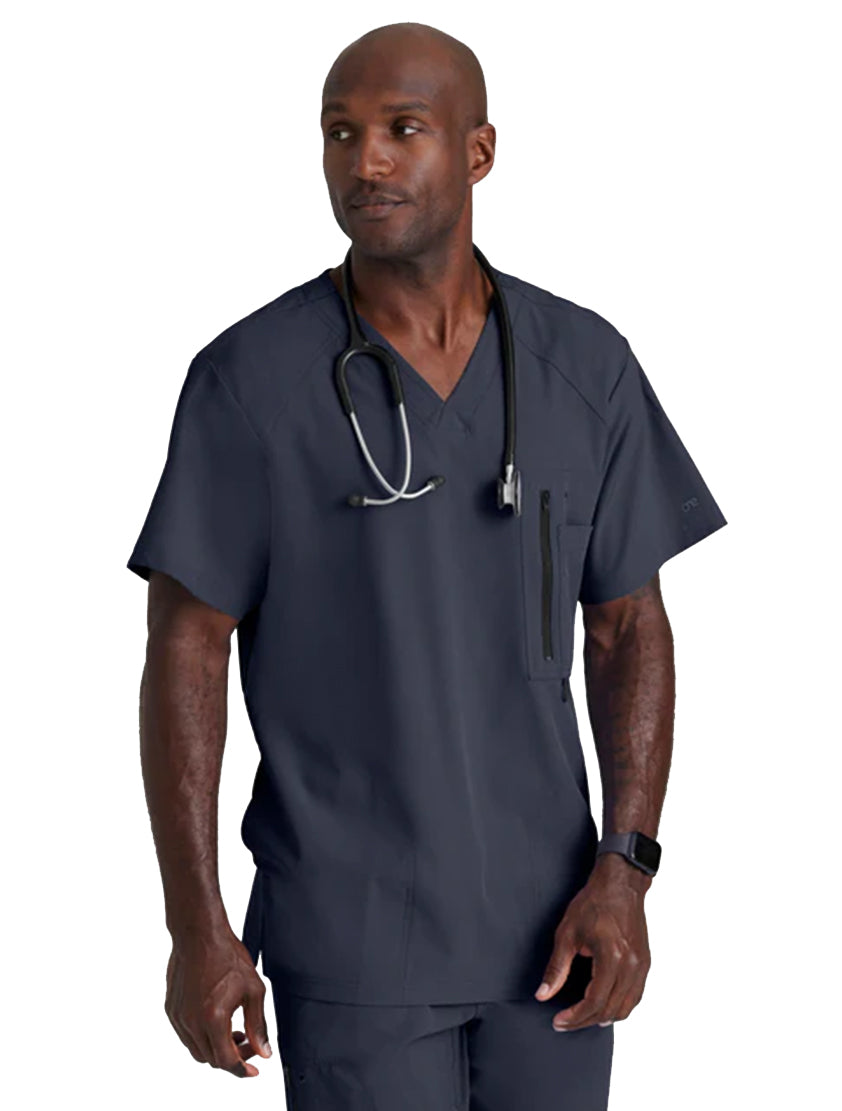 Barco One™ by Barco Amplify 5-Pocket V-Neck Scrub Top-Steel