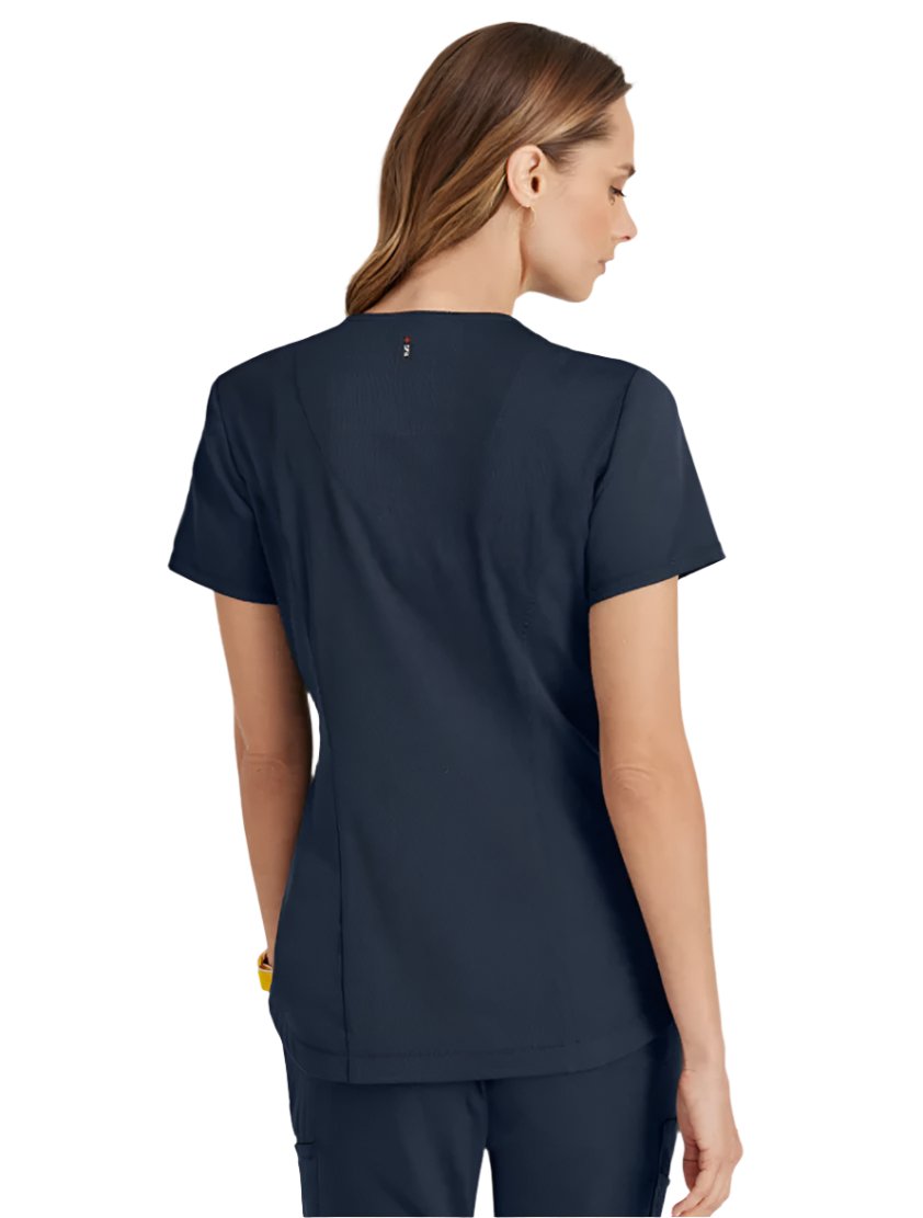 Grey's Anatomy Stretch™ by Barco Capri 2-Pocket Hourglass V-Neck Scrub Top-Steel