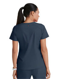 Grey's Anatomy Stretch™ by Barco Emma 4-Pocket V-Neck Scrub Top-Steel