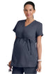 Grey's Anatomy™ by Barco Lilah 2-Pocket Mock Wrap Maternity Scrub Top-Steel