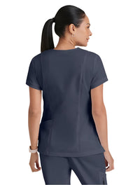 Grey's Anatomy™ by Barco Kira Zipper-Pocket Scrub Top-Steel