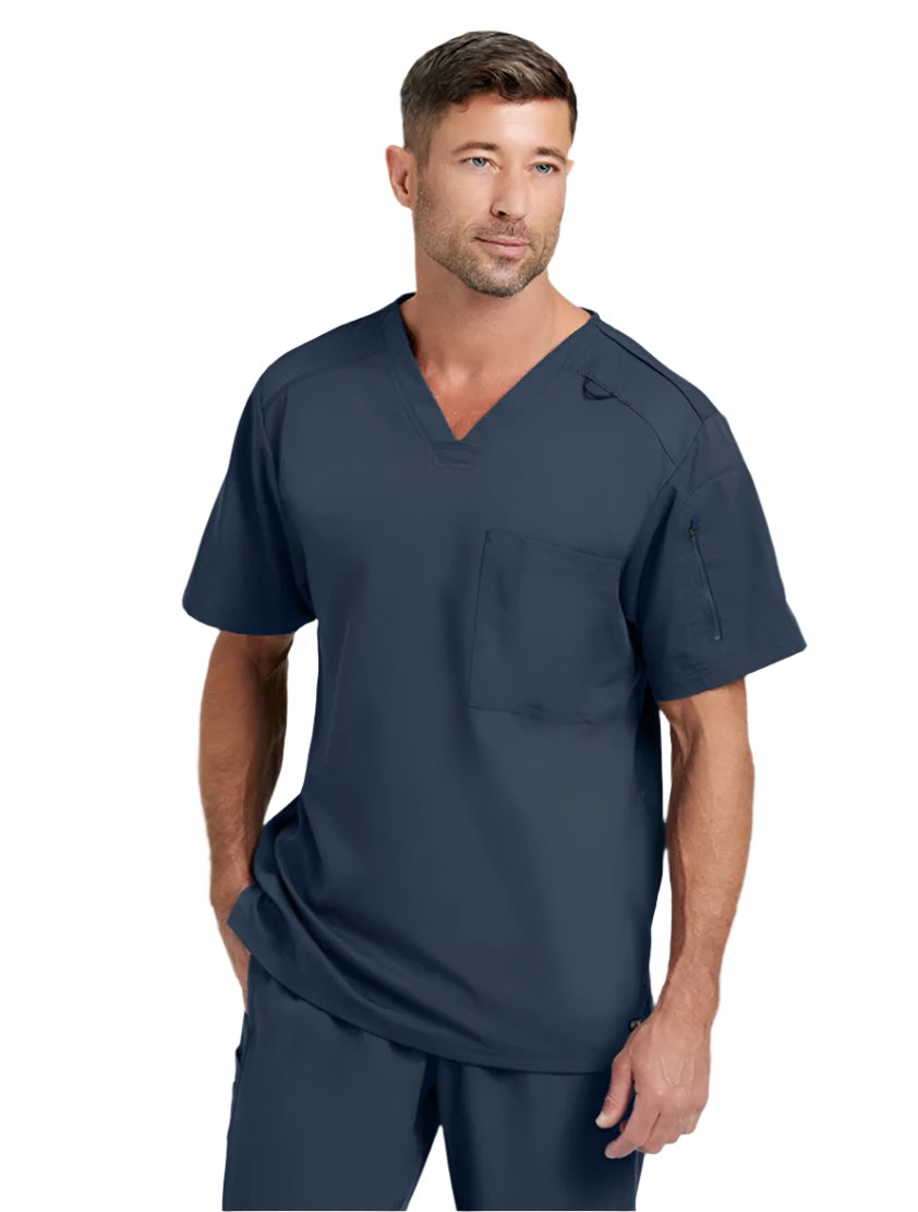 Grey's Anatomy Stretch™ by Barco Murphy 2-Pocket V-Neck Scrub Top-Steel