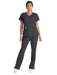 Skechers™ by Barco Breeze 3-Pocket Curve-d VNeck Scrub Top-Steel