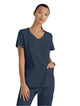 Grey's Anatomy Stretch™ by Barco Carly 3-Pocket Curved V-Neck Scrub Top-Steel