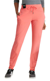 Barco One™ by Barco Boost 3-Pocket Mid-Rise Jogger Scrub Pant-Sunset Coral