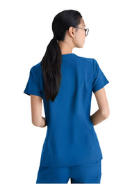 Grey's Anatomy™ Evolve by Barco Sway 1-Pocket Banded V-Neck  Scrub Top-Extra LG-New Royal