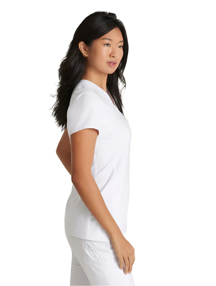 Grey's Anatomy™ Evolve by Barco Sway 1-Pocket Banded V-Neck  Scrub Top-Extra LG-White