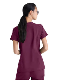 Grey's Anatomy™ Evolve by Barco Sway 1-Pocket Banded V-Neck  Scrub Top-Extra LG-Wine