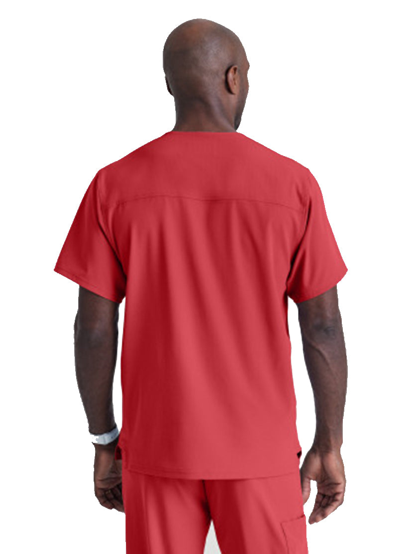 SKECHERS™ by Barco Structure 1-Pocket V-Neck Scrub Top-True Red