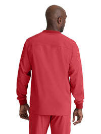 SKECHERS™ by Barco Structure 3-Pocket Crewneck Warmup Scrub Jacket-True Red