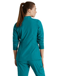 Barco One™ by Barco Venture 4-Pocket Banded Collar Warm-Up Scrub Jacket-Teal