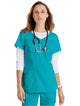 Grey's Anatomy Stretch™ by Barco Carly 3-Pocket Curved V-Neck Scrub Top-Teal