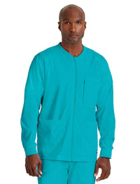 Grey's Anatomy Stretch™ by Barco React 5-Pocket Crewneck Warmup Scrub Jacket-Teal