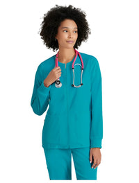 Grey's Anatomy Stretch™ by Barco  Gianna 5-Pocket Crewneck Scrub Jacket-Teal