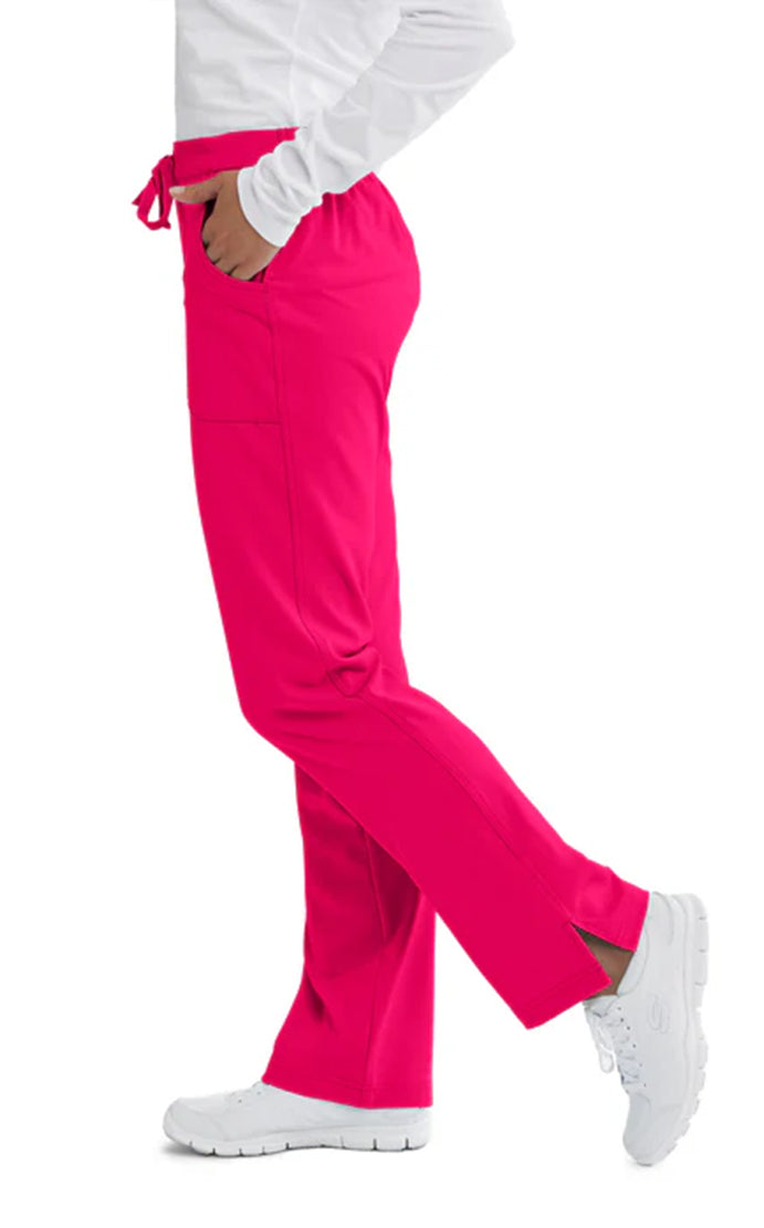 SKECHERS™ by barco Reliance 3-Pocket Mid-Rise Straight Leg Scrub Pant-Vibrance Pink