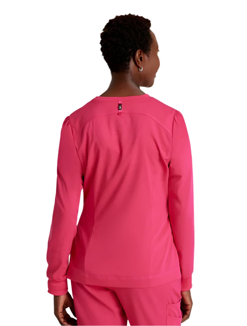 Grey's Anatomy Stretch™ by Barco  Millie 3-Pocket Crewneck Scrub Jacket -Vibrance Pink