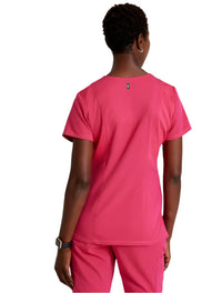 Grey's Anatomy Stretch™ by Barco Serena 3-Pocket Curved V-Neck Scrub Top-Vibrance Pink