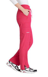 SKECHERS™ by barco Gamma 6-Pocket Mid-Rise Tapered Leg Scrub Pant-Vibrance Pink