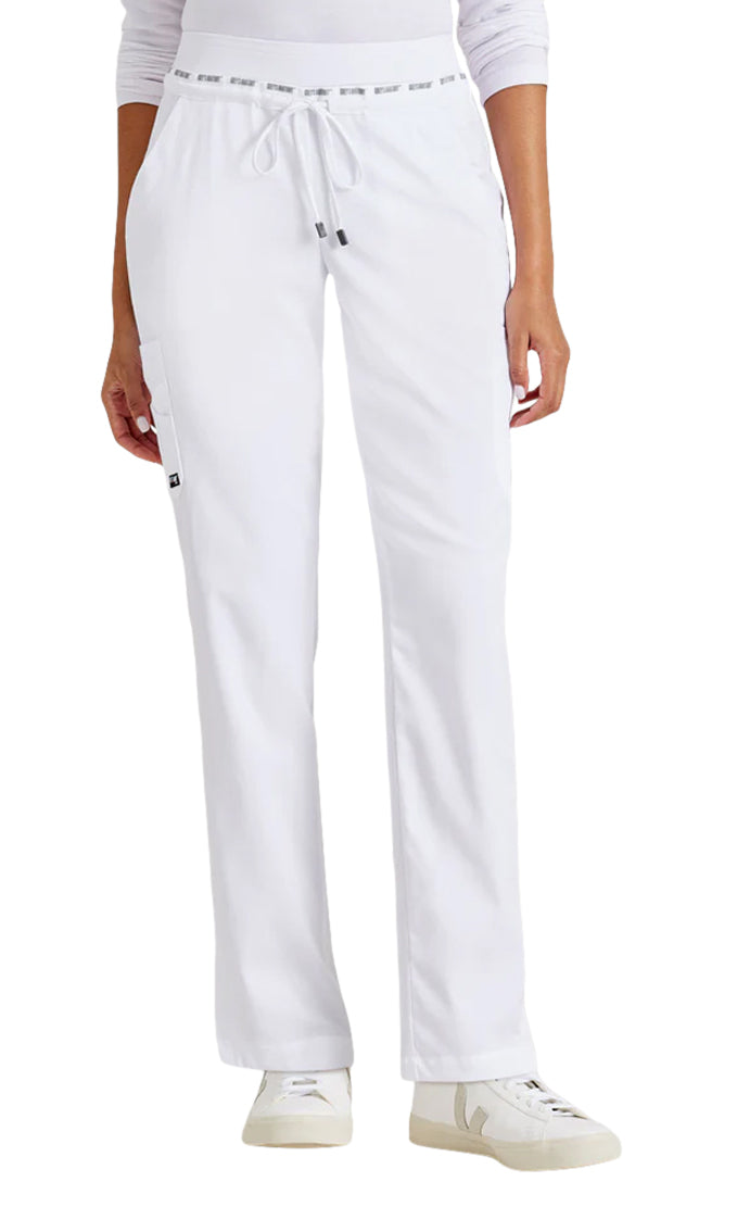 Grey's Anatomy™ Stretch by Barco Serena 7-Pocket Mid-Rise Tappered Leg Scrub Pant-White