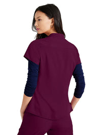 Barco Unify™ by Barco MISSION 1-POCKET HENLEY NECK SCRUB TOP - Wine