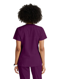 Barco One™ by Barco Racer 4-Pocket V-Neck Scrub Top-Wine