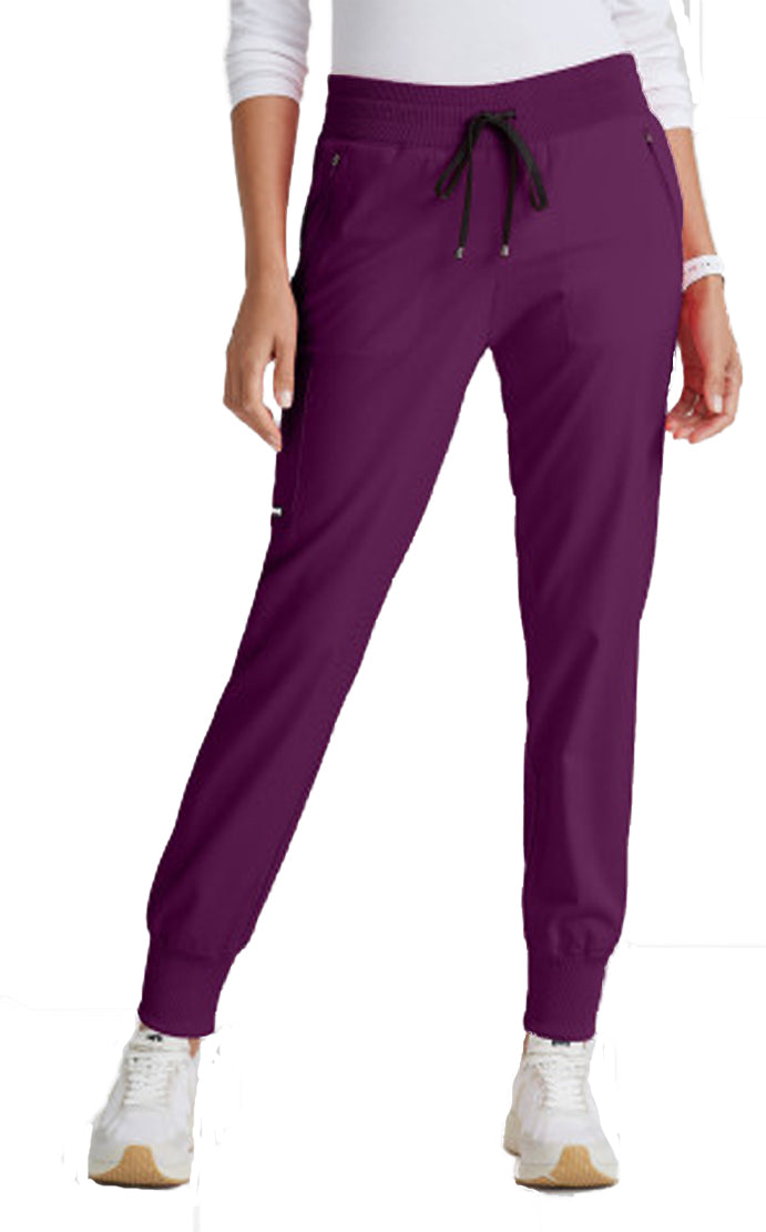 Grey's Anatomy Stretch™ by Barco Eden 5-Pocket Mid Rise Jogger Scrub Pant-wine